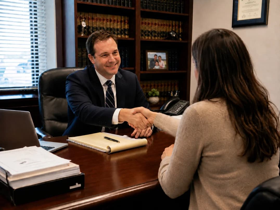 A client meeting with an attorney
